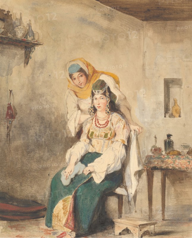 Saada, the Wife of Abraham Ben-Chimol, and Préciada, One of Their Daughters, 1832.