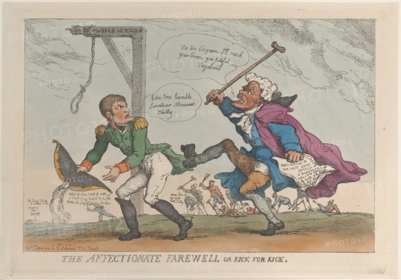 The Affectionate Farewell, or Kick for Kick, April 17, 1814.