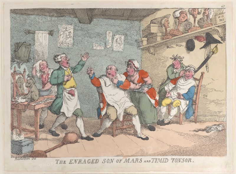 The Enraged Son of Mars and Timid Tonsor, April 20, 1811.