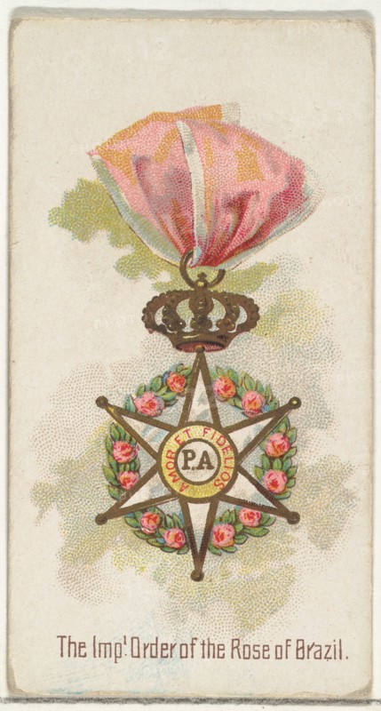 The Imperial Order of the Rose of Brazil, from the World's Decorations series (N30) for Allen & Ginter Cigarettes, 1890.