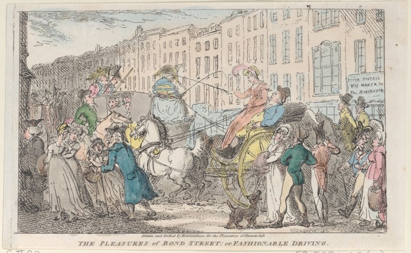 The Pleasures of Bond Street: or Fashionable Driving, 1807.