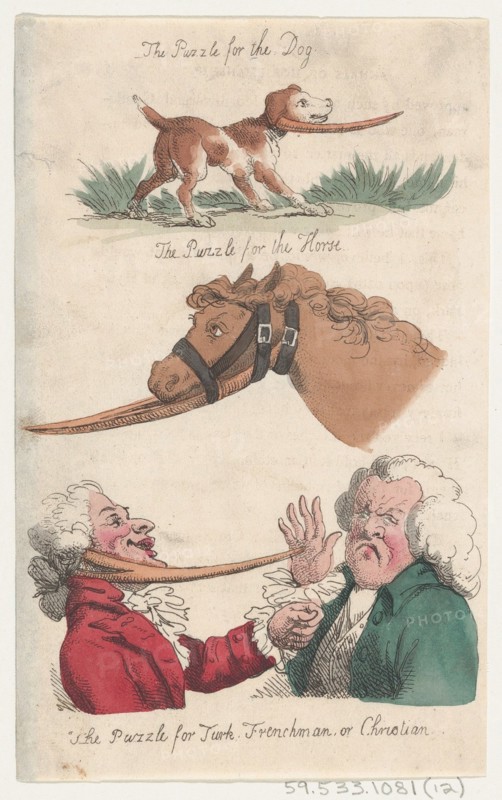 The Puzzle for the Dog; The Puzzle for the Horse; The Puzzle for Turk, Frenchman, or Christian, 1808.