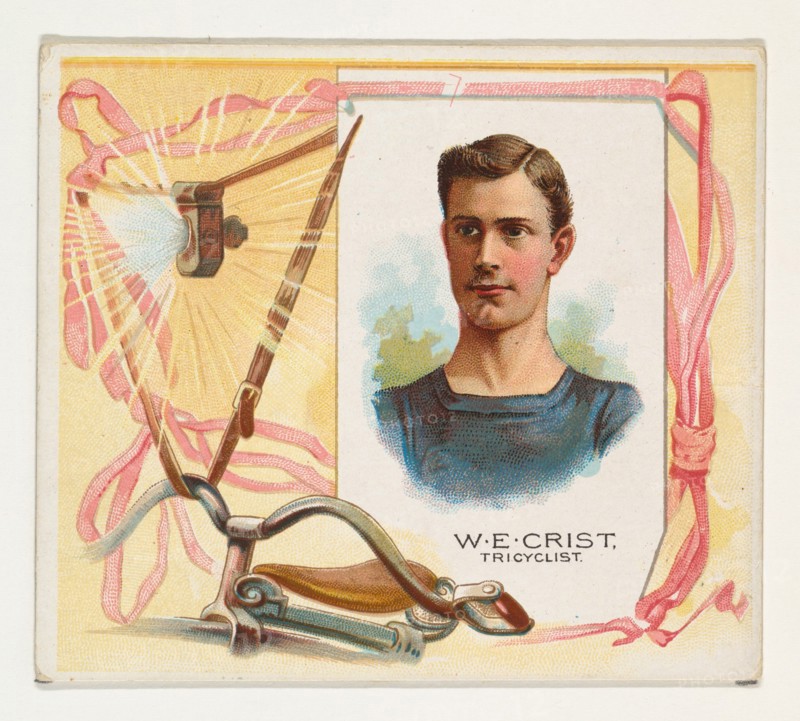 W.E. Crist, Tricyclist, from World's Champions, Second Series (N43) for Allen & Ginter Cigarettes, 1888.