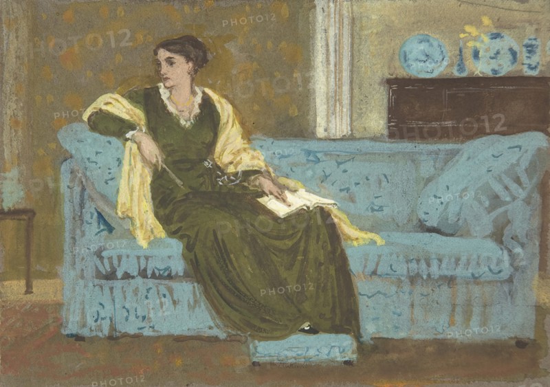 Woman Seated on a Sofa, 1865-1915.