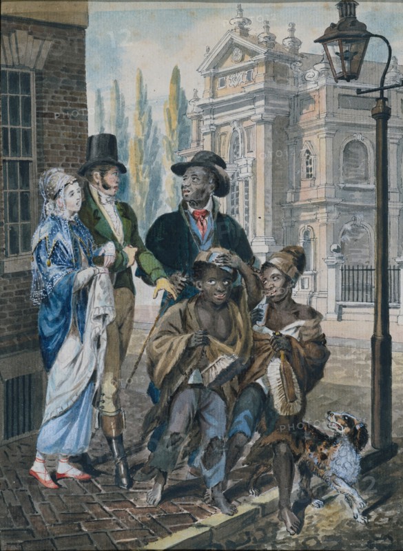 Worldly Folk Questioning Chimney Sweeps and Their Master before Christ Church, Philadelphia, 1811-ca. 1813.