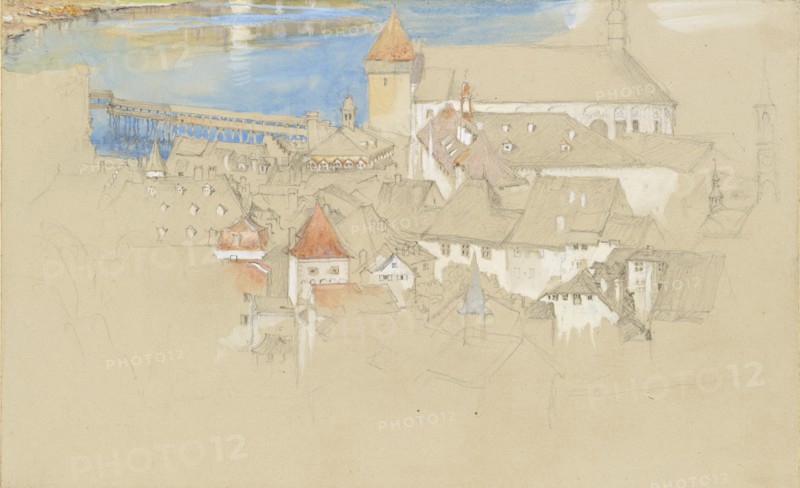 View of Luzern from above, 1861 or 1866.