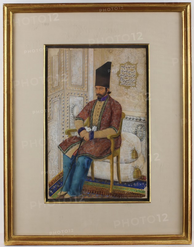 Portrait of 'Ali Quli Mirza, I'tizad al-Saltana, dated A.H. 1273/A.D. 1856-7.