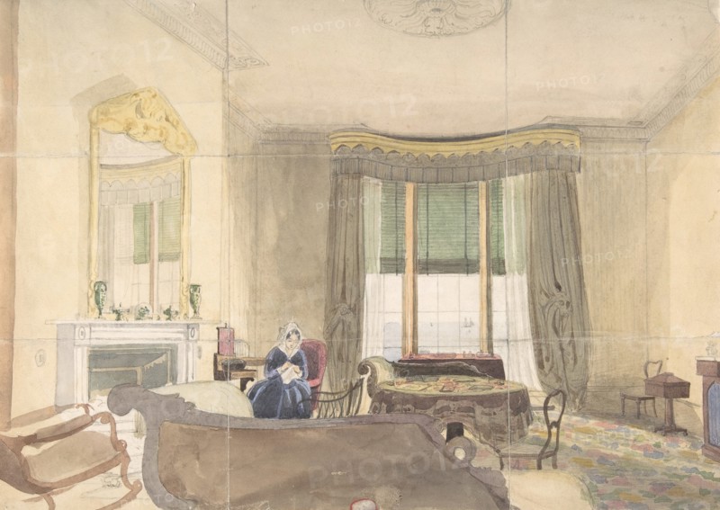 Drawing Room with Seated Woman, 1848.