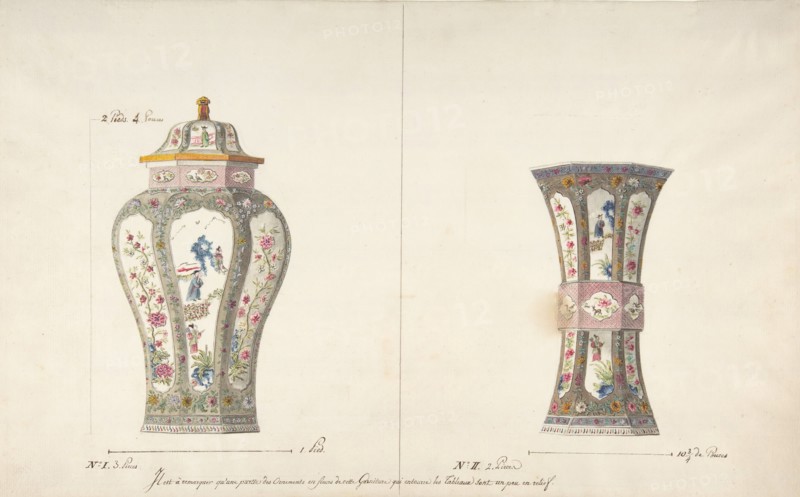 Designs for Two Porcelain Vases, ca. 1770-85.