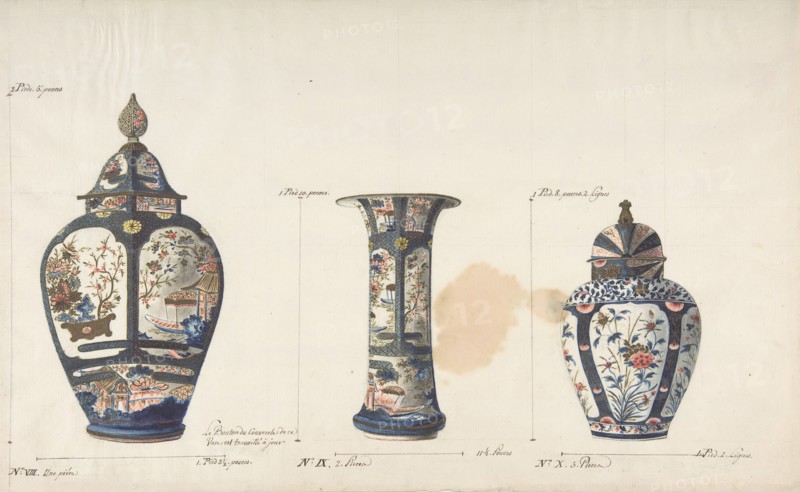 Design for Three Vases, ca. 1770-85.