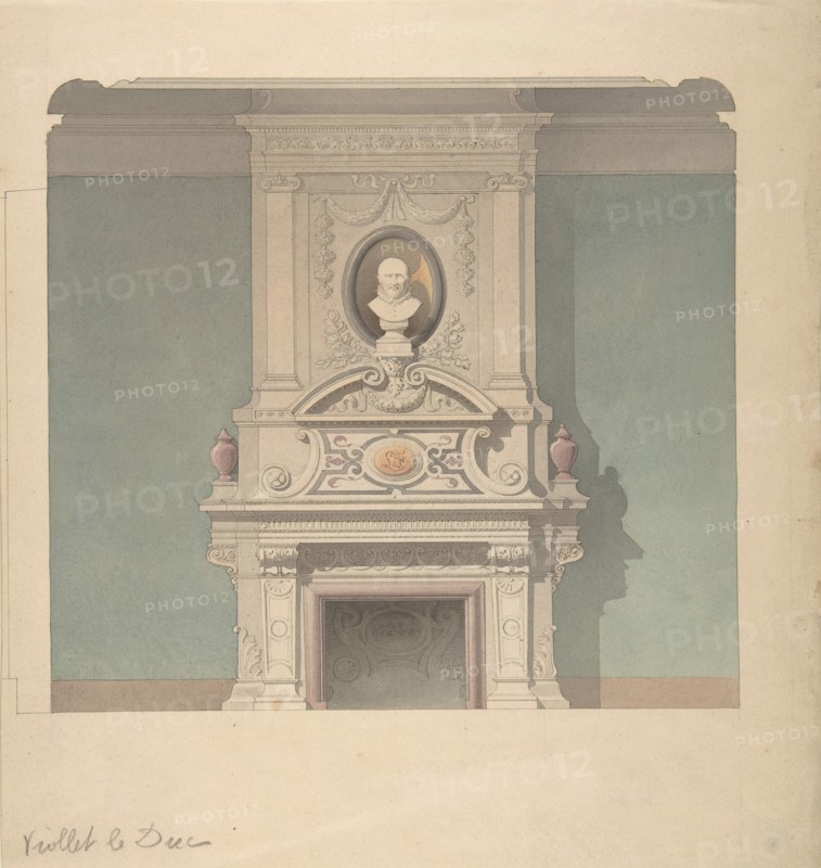 Design for Fireplace in French Renaissance Revival Style, 1856.