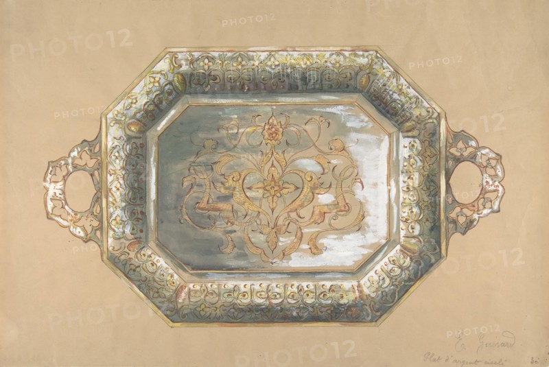 Design for an Embossed Silver Platter, 19th century.