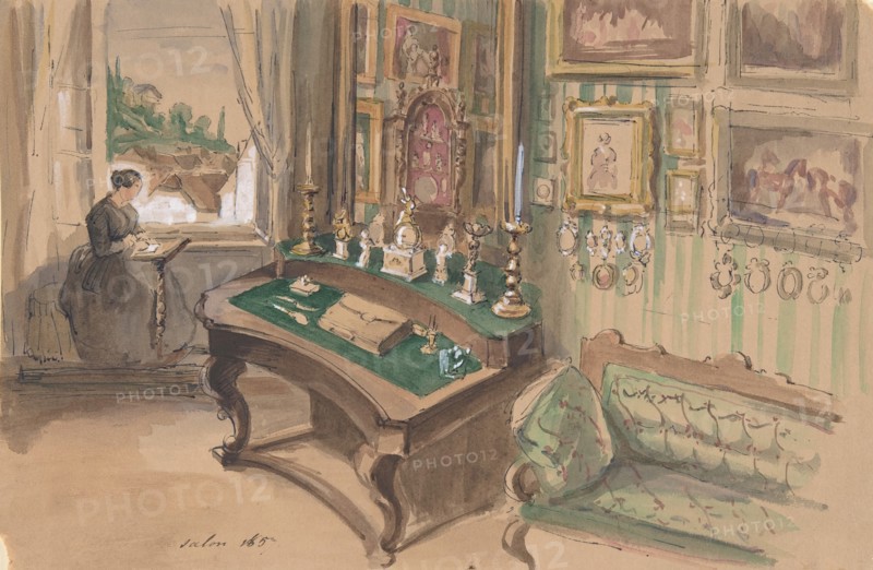 Drawing of an Interior: Salon, 1857.