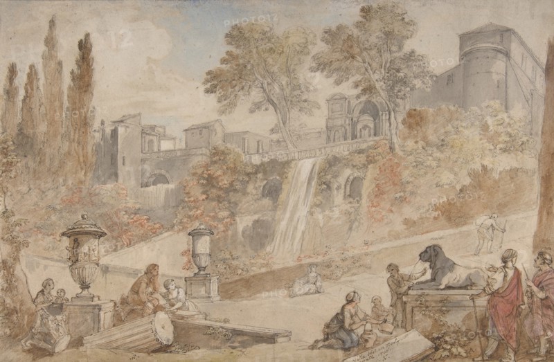 Gardens of the Villa d'Este at Tivoli, 1760.