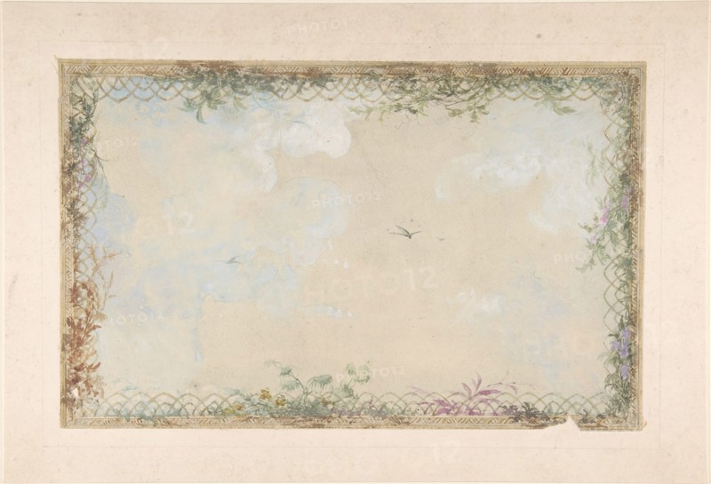 Designs for Ceilings with Clouds and Birds, 19th century.