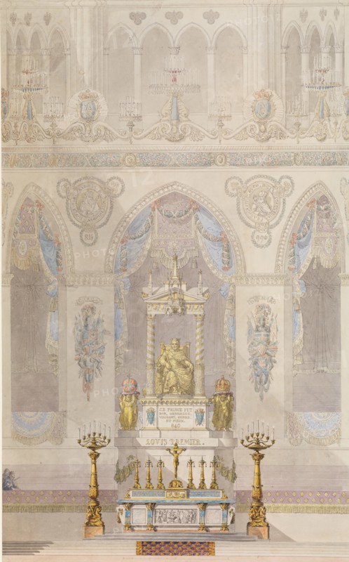 Elevation of Altar with Statue of Louis I, Reims Cathedral, n.d..