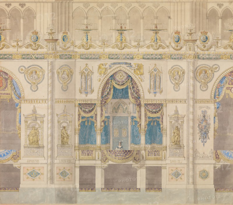Elevation of the Royal Box for the Coronation of Louis XVIII, Reims Cathedral, n.d..