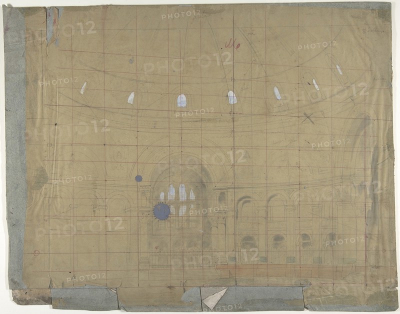 Design for a Stage Set at the Opéra, Paris: Church Interior, 1830-90.