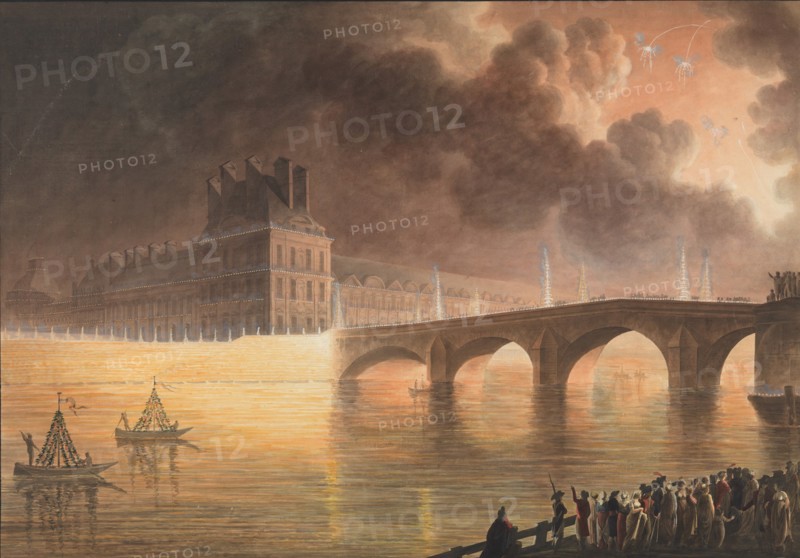 Fête pour la Paix Générale donnée à Paris le 18 Brumaire. Pont Royal, 1801-2.