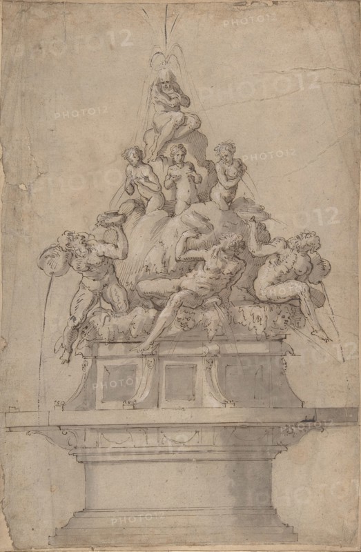 Design for a Fountain with Rivergods and Nymphs., 1511-74.