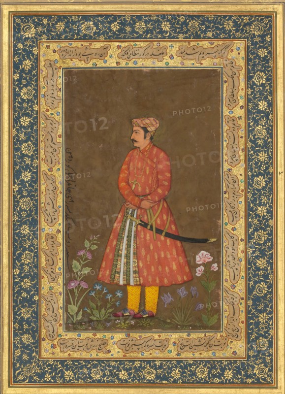 Portrait of Rup Singh, Folio from the Shah Jahan Album, verso: ca. 1615-20; recto: ca. 1500.