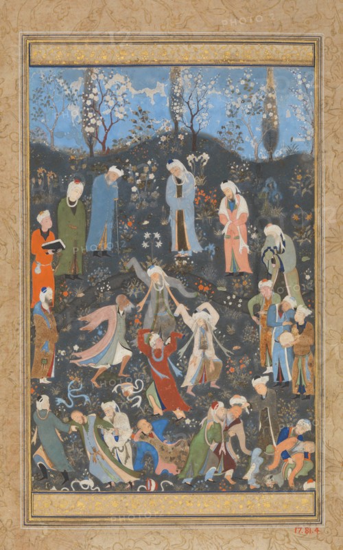 Dancing Dervishes, Folio from a Divan of Hafiz, ca. 1480.