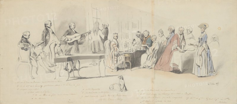 Tea Party at the Prince de Conti's, mid-19th century.