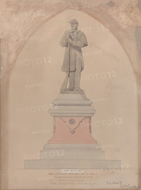 Pedestal Design for the Seventh Regiment Memorial in Central Park, ca. 1868.