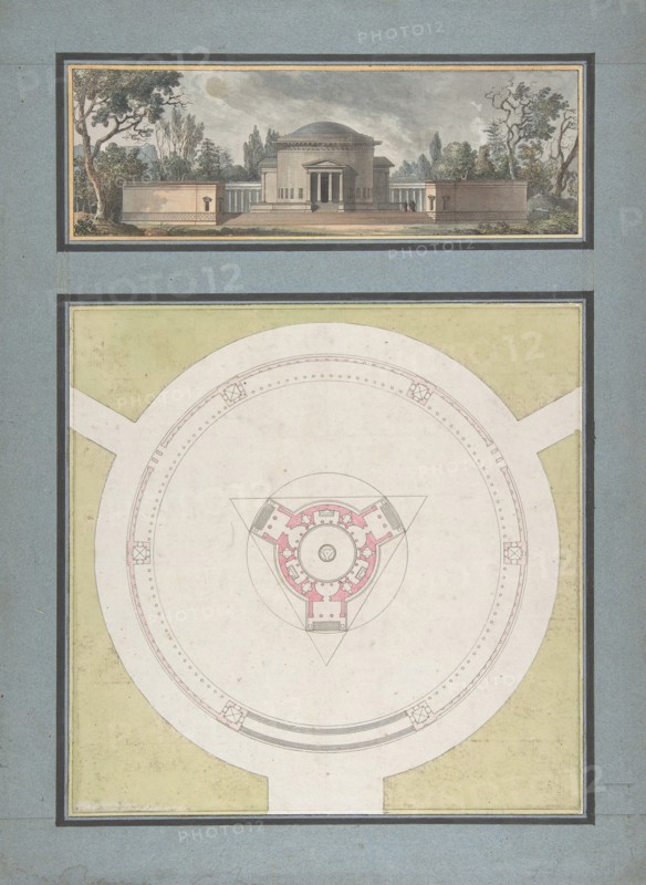 Project for a Temple Dedicated to the Trinity, Elevation and Plan, ca. 1783.