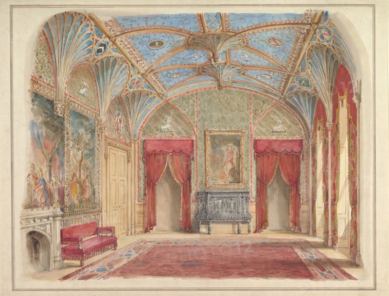 Design for the Decoration of the Drawing Room at Eastnor Castle, Hertfordshire, ca. 1850.