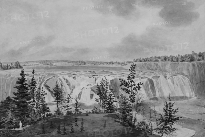 Cohoes Falls on Mohawk River, New York, .