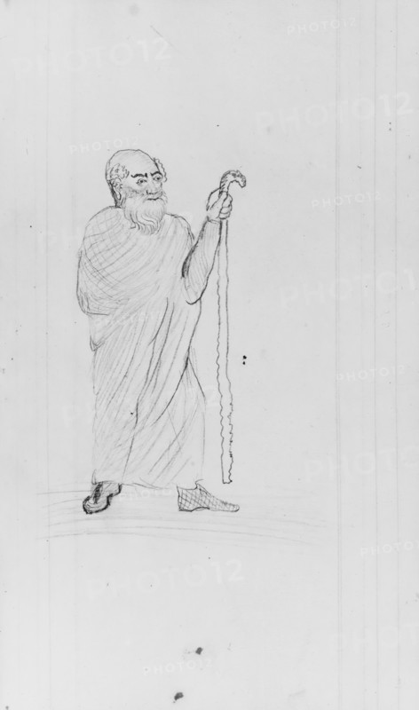 Old Man with Staff (from Sketchbook), .