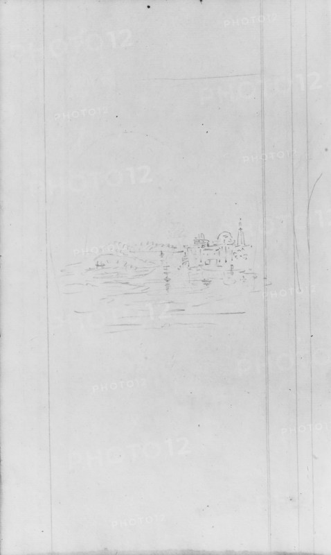 Landscape, River and Town (from Sketchbook), .