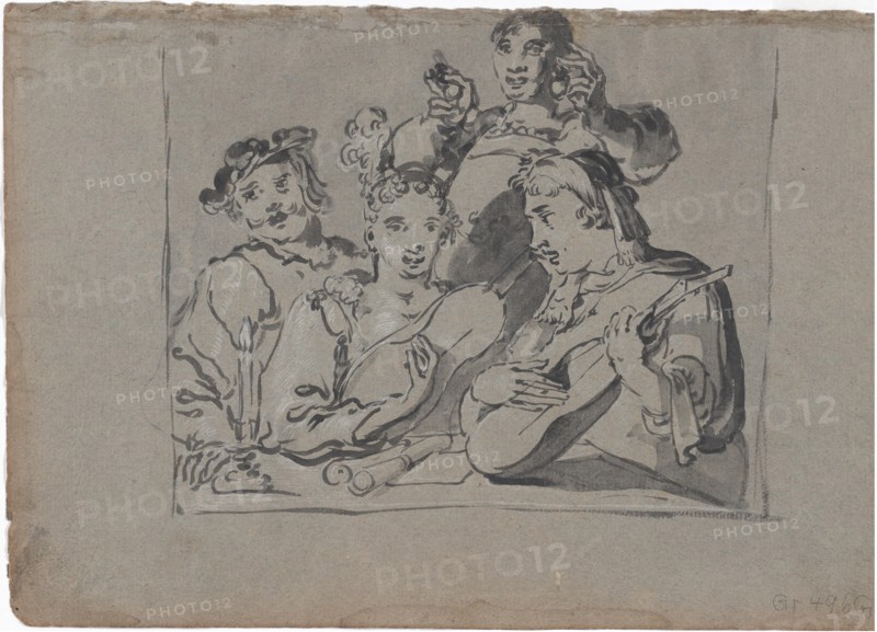 A Quartet of Singers, Lute players, and Bell Ringers Playing in a Tavern by Candlelight, 1620-1628.