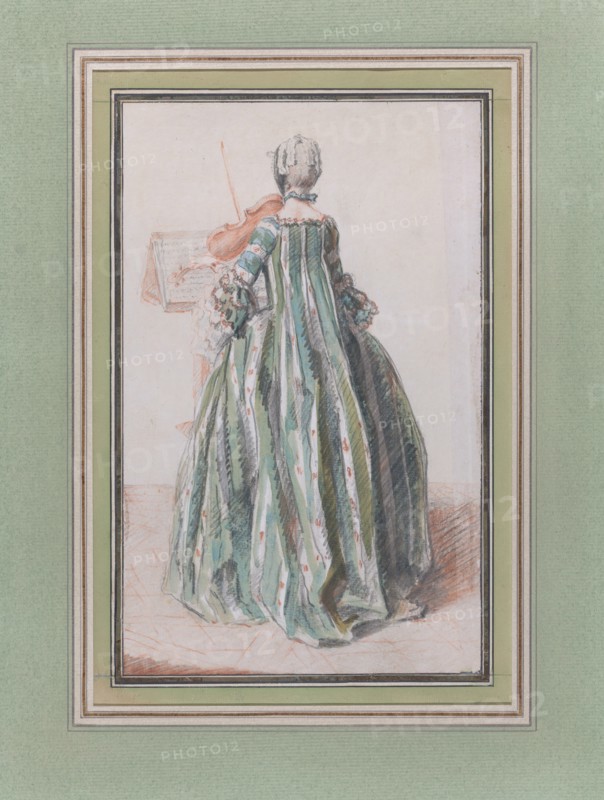 Woman Playing the Violin, Seen from the Back, ca. 1758-59.