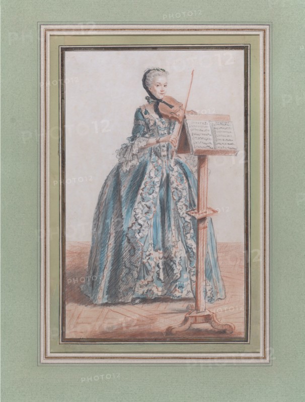 Woman Playing the Violin, Seen from the Front, ca. 1758-59.