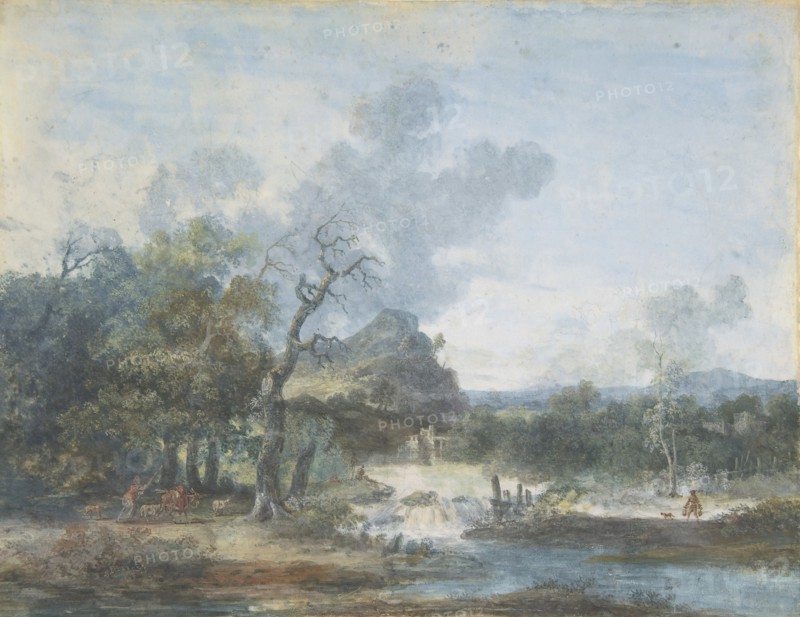 Shepherdess near a Waterfall, n.d..