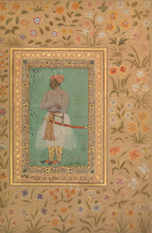 Portrait of Maharaja Bhim Kanwar, Folio from the Shah Jahan Album, verso: ca. 1615-29; recto: ca. 1540.