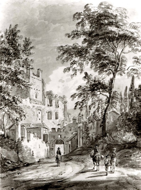 Travelers Entering a Town, 1751-1809.