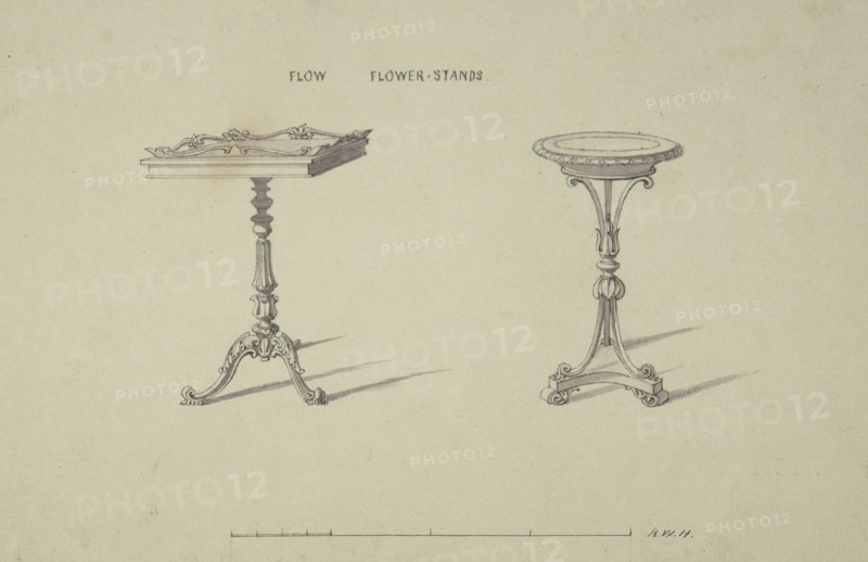 Two Designs for Flower Stands, 1835-1900.