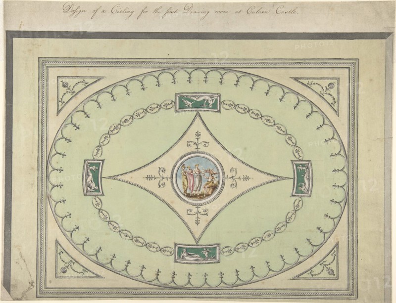 Design for a Ceiling for the First Drawing Room at Culzean Castle, Ayrshire, 1779-82.