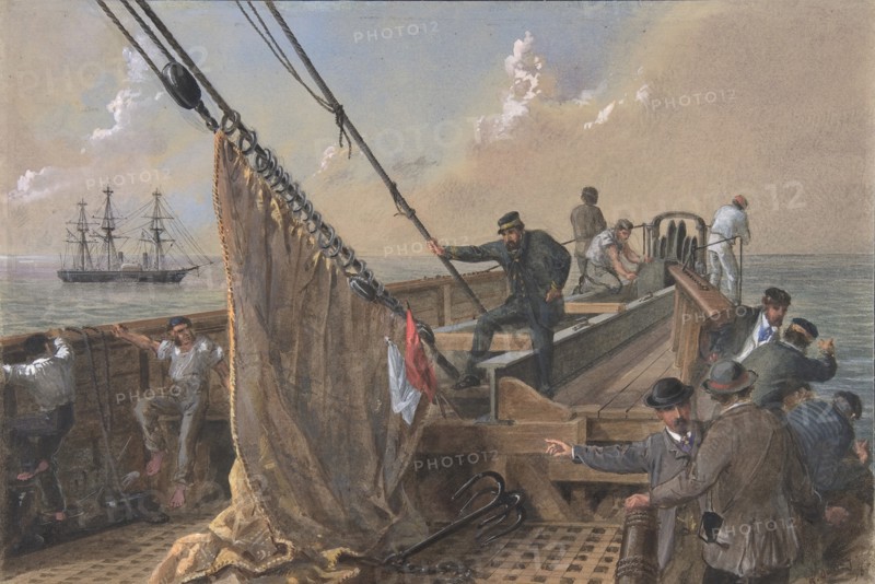 Forward Deck of the Great Eastern Cleared for the First Attempt to Grapple for the Lost Cable, August 11th, 1865, 1865-66.