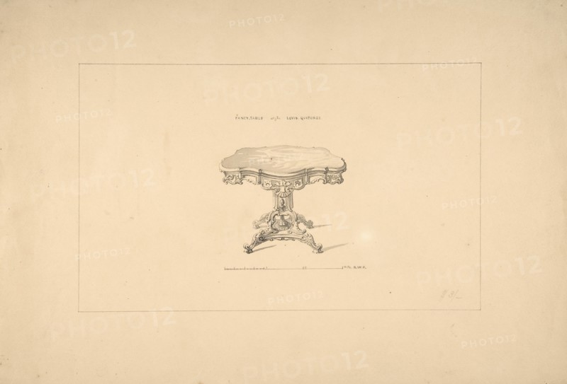 Design for a Fancy Table, Louis Quatorze Style, 1835-1900.