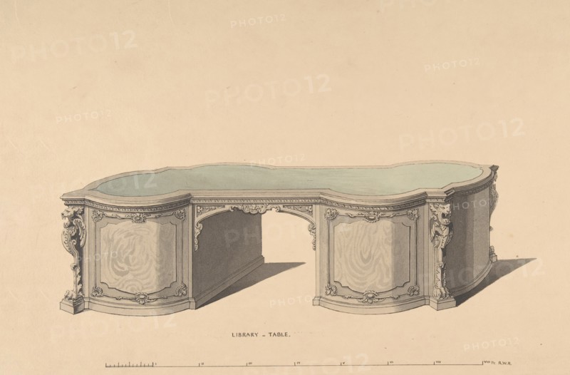 Design for Library Table, 1835-1900.