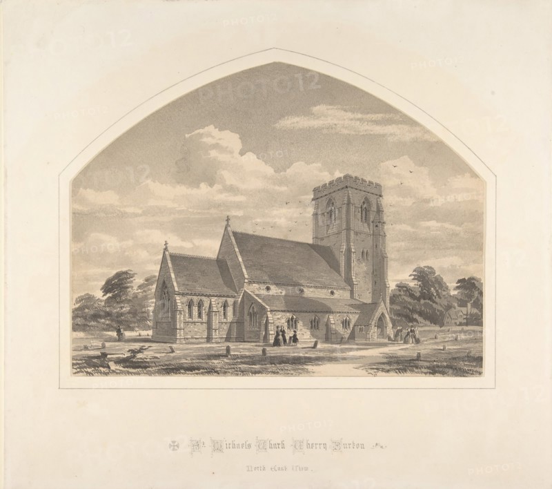 St. Michael's Church, Cherry Burton: North East View, 1845-50.