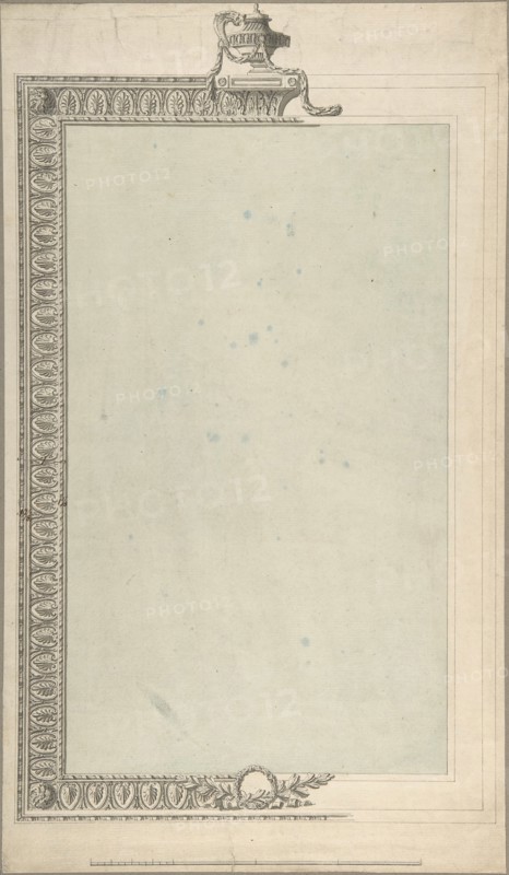 Design for a Pier-glass, of Tall Oblong Form, the Border a Palmette Frieze, the Termination an Urn, 1740-1800.