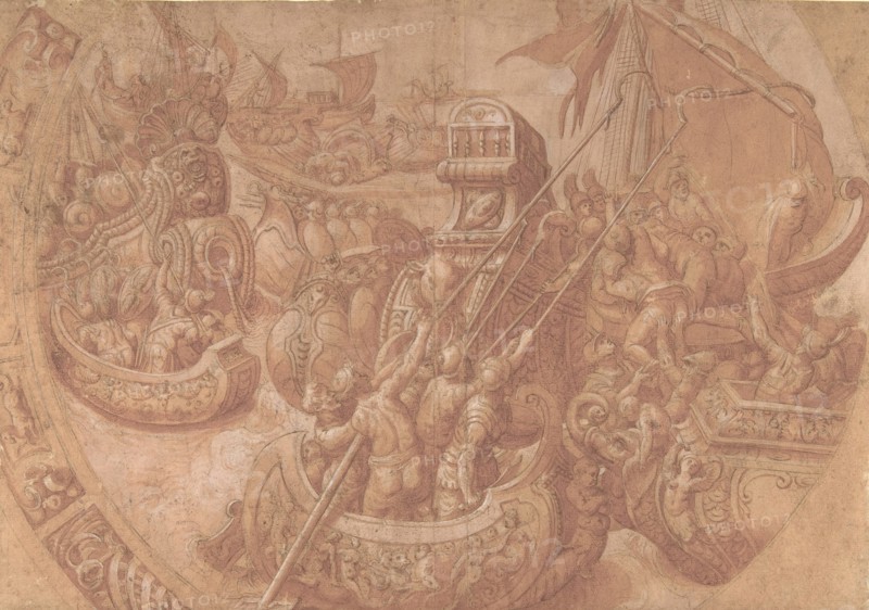 The Sea Battle in the Gulf of Morbihan, 16th century.