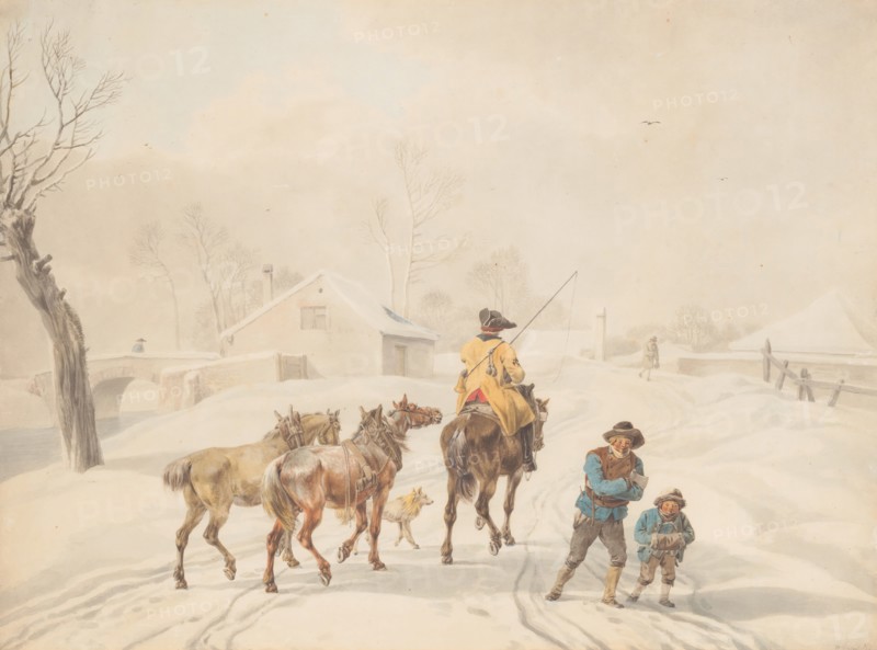 Postilion on Horse in a Winter Landscape, ca. 1798.