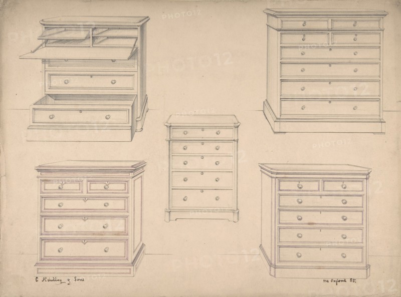 Designs for Chests of Drawers, 1841-84.