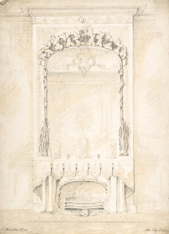 Design for a Fireplace and Mirror, 1841-84.
